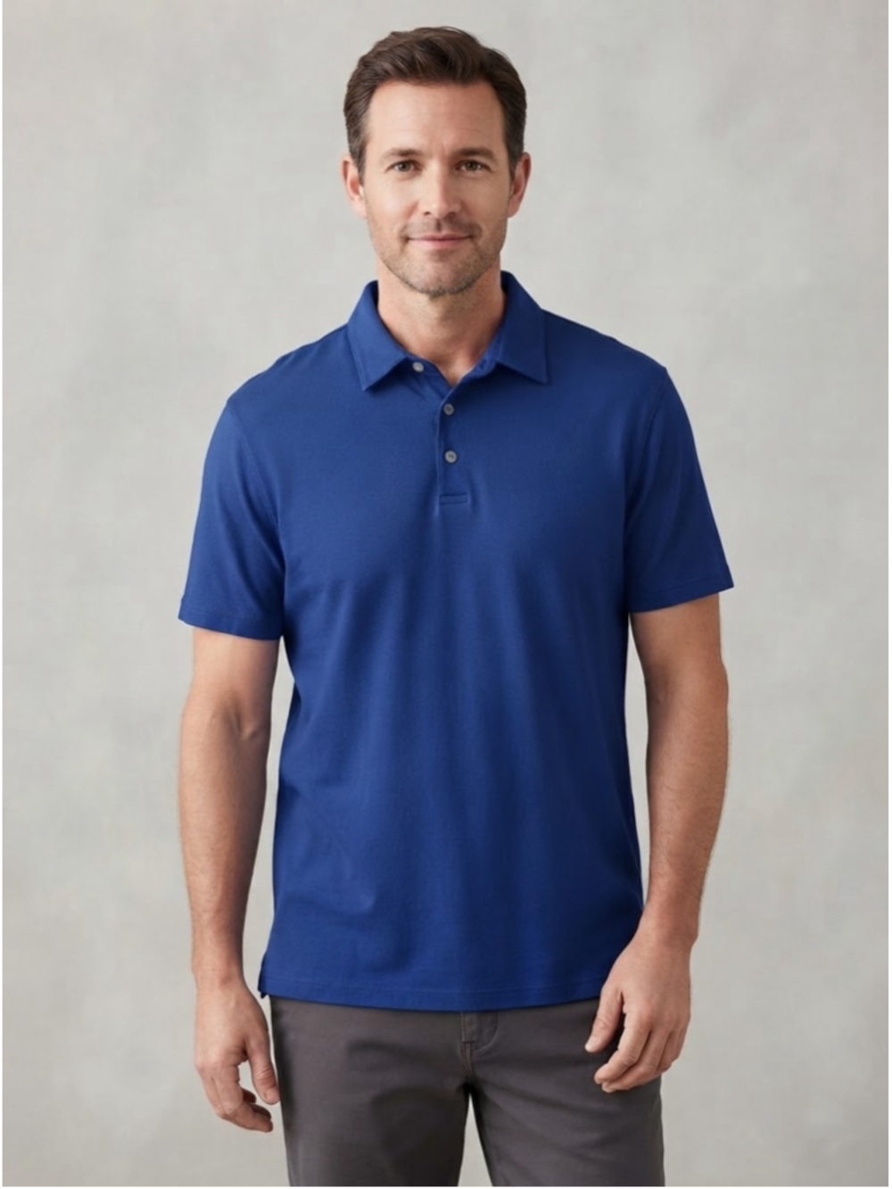 Apt 9 blue mens polo short sleeve cotton casual classic office work size L Large